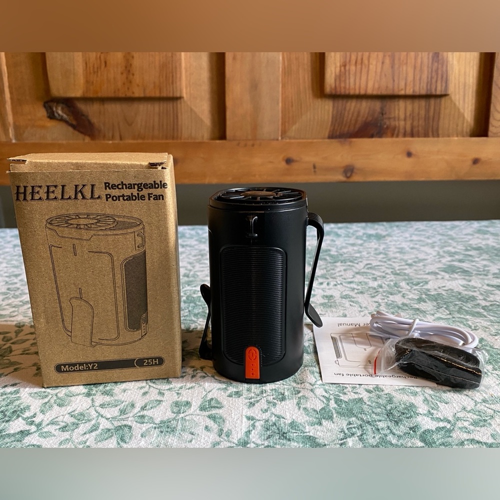Heelkl Black Rechargeable Portable Fan